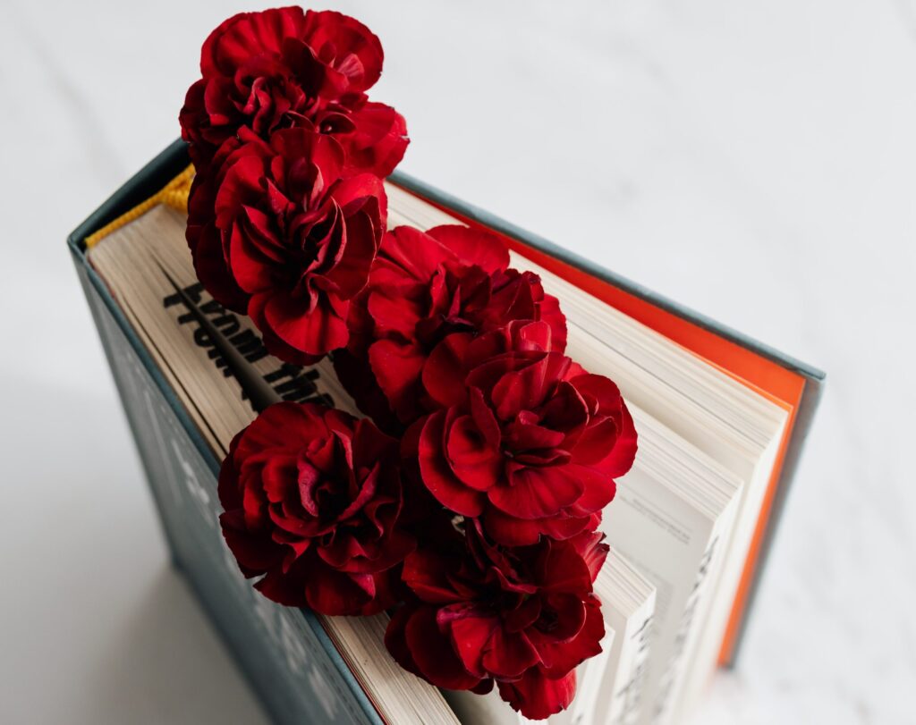 Book with flowers
